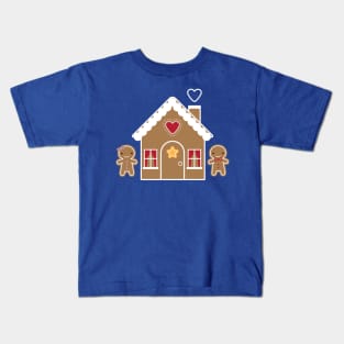 Kawaii Christmas Gingerbread House Kids T-Shirt